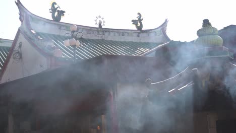 Smoke-release-from-furnace-due-to-burning-of-joss-stick
